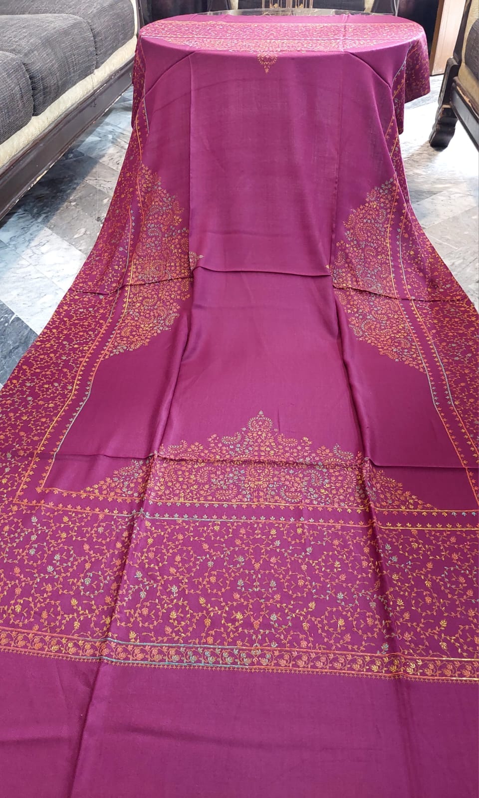 Handmade Pure Pashmina Shawl – Big Taj Collection - Image 12