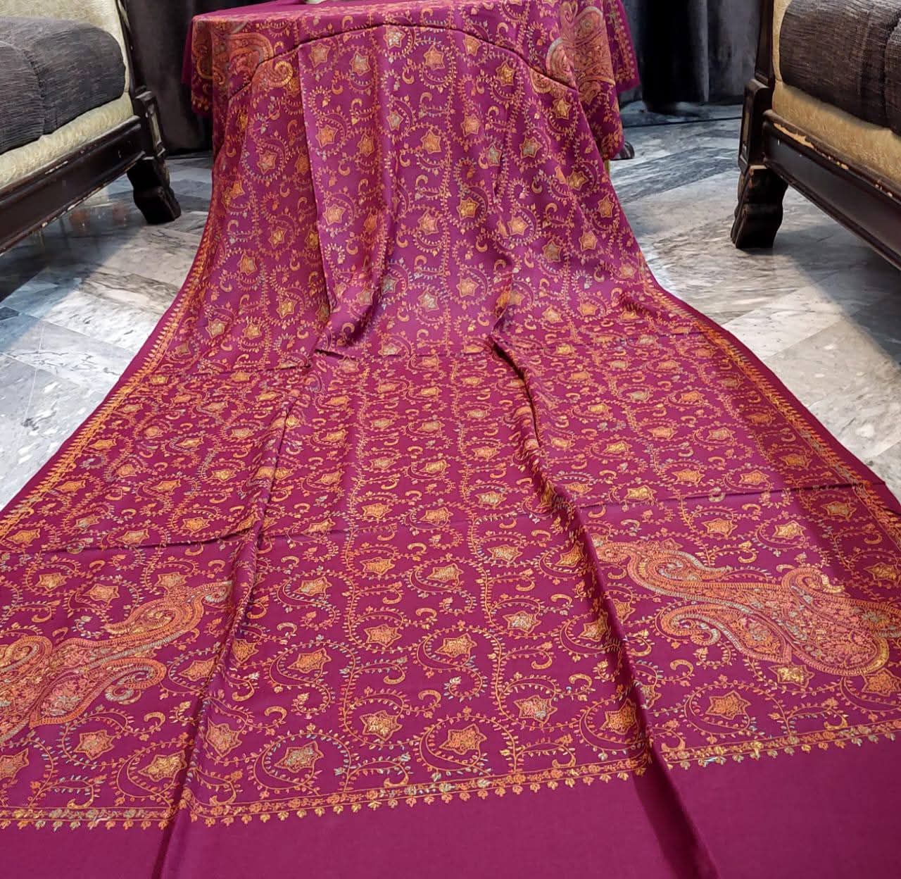 Big Kingri Handmade Pure Pashmina Shawl - Image 2